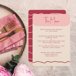 Menu de Casamento Magenta Cor-de-Rosa Magenta - Mo