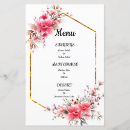 menu de casamento, menu de casamento floral