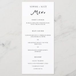 Menu de Casamento Minimalista Caligrafia Caprichos