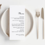 Menu de Casamento Minimalista Clássico da Caligraf<br><div class="desc">Este clássico cartão de casamento minimalista da caligrafia é perfeito para um casamento russo. O design apresenta uma fonte elegante de caligrafia para embelezar seu evento.</div>