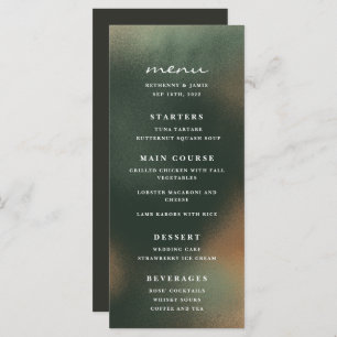 Menu de Casamento Minimalista de Ombre Verde
