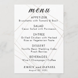 Menu de Casamento Minimalista Elegante