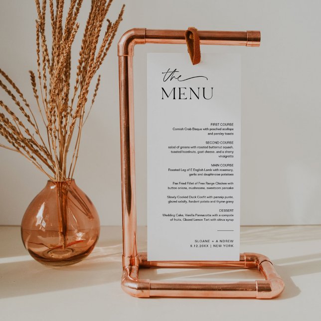 Menu de Casamento Minimalista EVERLEIGH 4x9 (Criador carregado)