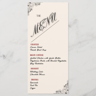 Menu de Casamento Minimalista Moderno