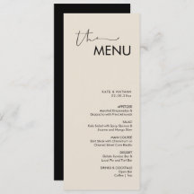 Menu de Casamento Minimalista Moderno