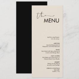 Menu de Casamento Minimalista Moderno