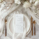Menu de Casamento Minimalista Moderno e Cartão de<br><div class="desc">Design apresenta uma fonte manuscrita e um design minimalista moderno. Projetado para coordenar com a coleção de convites de casamento "ESSENTIALS". Para alterar os detalhes,  clique em "Detalhes". Veja o link de coleção nesta página para ver todos os itens correspondentes neste belo design ou veja a coleção aqui: https://bit.ly/3iNzQAD</div>