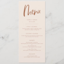 Menu de Casamento Minimalista Moderno e Rosa Esmag