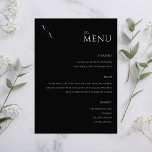 Menu de Casamento Minimalista Moderno Elegante<br><div class="desc">Menu moderno de casamento com design de tipografia elegante minimalista em preto e branco.</div>