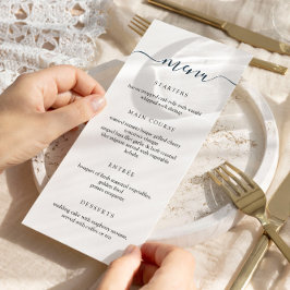 Menu de Casamento Minimalista Simples