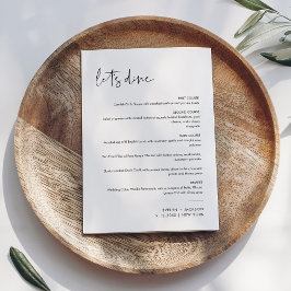 Menu de Casamento Minimalista STELLA 5x7