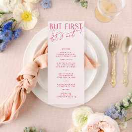Menu de Casamento Mínimo Moderno do Blush PInk & M