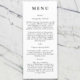 Menu de Casamento Moderno