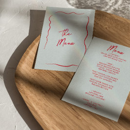 Menu de Casamento Moderno Colorido Escrito Manuscr