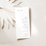 Menu de Casamento Moderno da Caligrafia Delicada<br><div class="desc">Design apresenta uma fonte manuscrita e um design minimalista moderno. Projetado para coordenar com a coleção de convites de casamento "ESSENTIALS". Para alterar os detalhes,  clique em "Personalizar". Veja o link de coleção nesta página para ver todos os itens correspondentes neste belo design ou veja a coleção aqui: https://bit.ly/3iNzQAD</div>