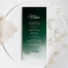 Menu de Casamento Moderno da Cor Verde Escura