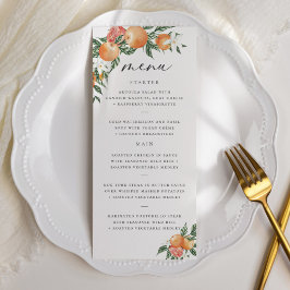 Menu de Casamento Moderno de Citros Botânicos Lara