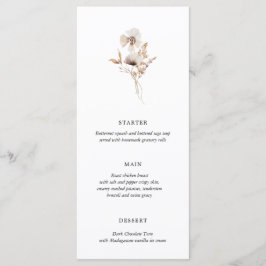 Menu de Casamento Moderno de Flor Selvagem Seca