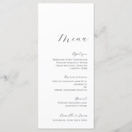 Menu de Casamento Moderno Minimalista