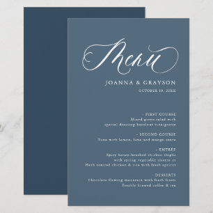 Menu de Casamento Moderno Minimalista Elegante