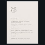 Menu de Casamento Monograma Moderno de Ivory<br><div class="desc">Este é o moderno menu de casamento de marfim,  que irá adicionar um toque de elegância à sua decoração de Festa de casamento. Todo texto é editável,  basta clicar em 'Personalizar este modelo'. Itens correspondentes,  como cartões de lugar,  números de mesas e sinais de casamento também estão disponíveis.</div>