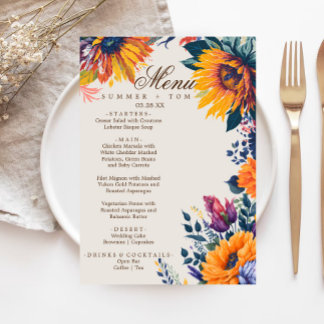 Menu de Casamento na moda moderno do Estilo de Ver