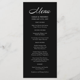 Menu de Casamento Negro Minimalista de Script Mode