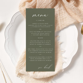 Menu de Casamento Oleícola de Script Elegante Mode