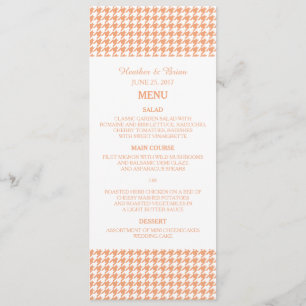 Menu de Casamento Orange Houndstooth