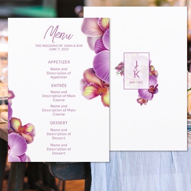 Menu de Casamento Orquídeo Moderno (Criador carregado)