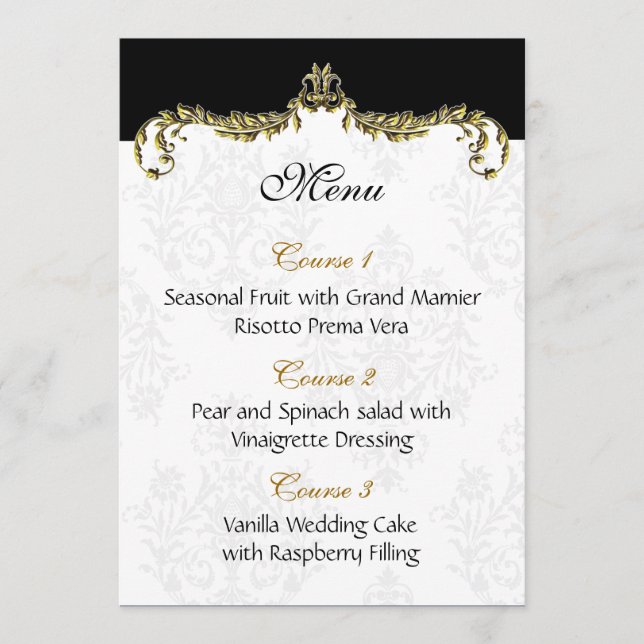 menu de casamento ouro (Frente)