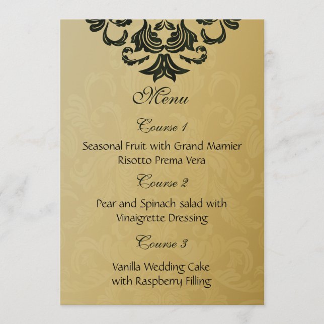 menu de casamento ouro verde (Frente)