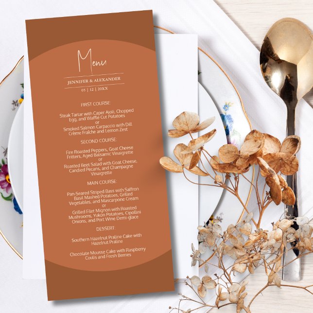 Menu de Casamento outono Minimalista do Arco Laran (Criador carregado)