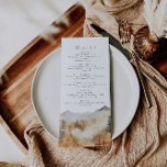 Menu de Casamento outono Montanha<br><div class="desc">Este é um cardápio de montanha com uma bela cena de montanha de aquarela e um elegante emparelhamento de fontes. Todas as palavras e fontes são editáveis neste design de girassol rústico. As únicas cores que não são editáveis são as cores do projeto de montanha de aquarela. // Para designs...</div>