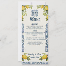 Menu de Casamento Pensado por Amalfi Italiano