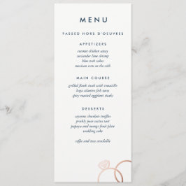 Menu de Casamento Personalizado de Anéis Dourados