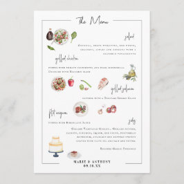 Menu de Casamento Personalizado Ilustrado