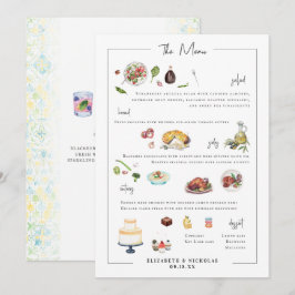 Menu de Casamento Personalizado Ilustrado