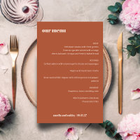 Menu de Casamento Personalizado Simples de Queda d