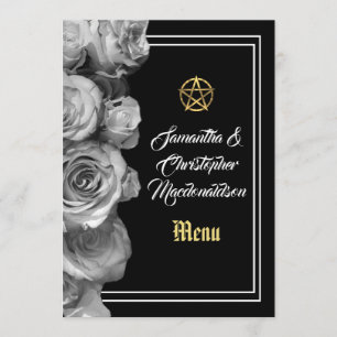 Menu de casamento preto do Pentácco do Wiccan