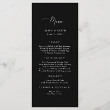 Menu de Casamento Preto e Branco