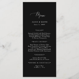 Menu de Casamento Preto e Branco