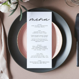Menu de Casamento Preto e Branco Simplesmente Eleg