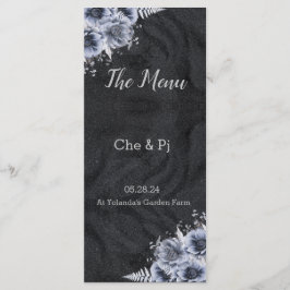 Menu de Casamento Preto e Prateado