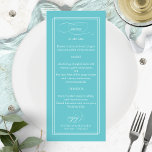 Menu de Casamento Purista Azul Simples Elegante 4x<br><div class="desc">Menu de Casamento Purista Azul Simples Elegante 4x9</div>
