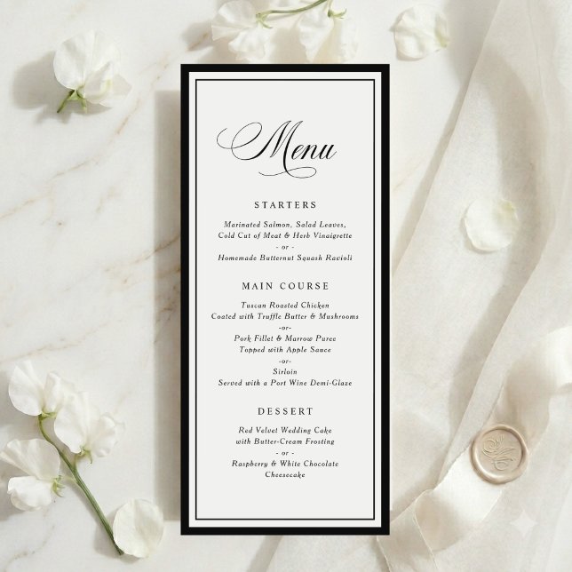 Menu de Casamento Quadro Clássico Elegante (Criador carregado)