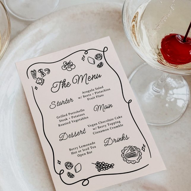 Menu de Casamento Quirky & Whimsical (Criador carregado)