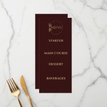 Menu de casamento Real Deep Burgundy