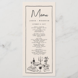 Menu de Casamento Retroativo da Tipografia Escrita