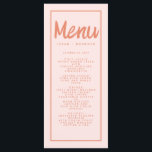 Menu de Casamento Retroativo da Tipografia Vermelh<br><div class="desc">Menu de Casamento Retroativo da Tipografia Vermelha Rosa</div>